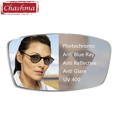 Lentille oculaire Anti-rayons bleus noir | Lentilles photochromiques pour yeux, indice 1.56 mince 1.61 degrés verre ► Photo 1/2