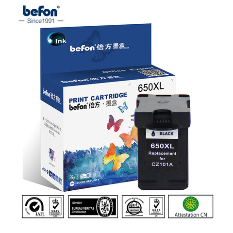 Befon – cartouche d'encre de remplacement 650XL, couleur noire, pour imprimante HP 650, HP650 XL, pour Deskjet 1015, 1515, 2515, 2545, 2645, 3515, 4645 ► Photo 1/1