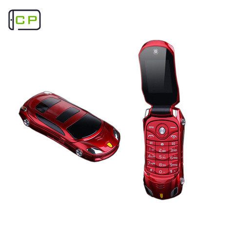 Téléphone portable à rabat en forme de voiture, petit téléphone