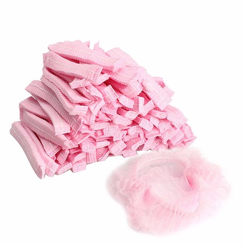 Bonnets de douche jetables Non tissés plissés Anti-poussière pour femmes et hommes, bonnets de bain pour Spa Salon de coiffure accessoires de beauté 10 pièces ► Photo 1/6