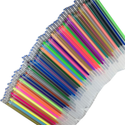 Recharges de stylos Gel de couleurs, ensemble de 12 pièces, outil de papeterie scolaire en encre, cadeau, fournitures scolaires ► Photo 1/5