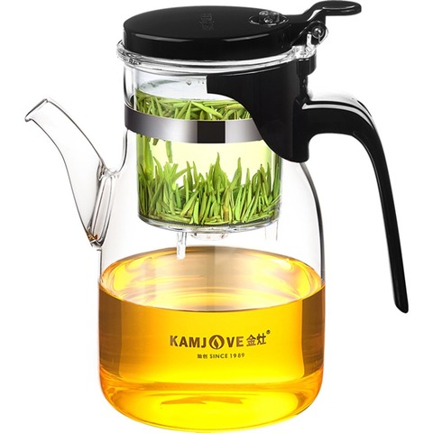 Tasse à thé en verre avec filtre, 900ml, service à thé élégant ► Photo 1/6