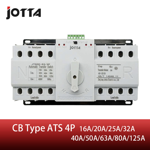 Jotta – interrupteur de transfert automatique ATS 4P, disjoncteur MCB AC 230V, 16a, 20a, 25a, 32a, 40a, 50a, 63a, 80a, 125a ► Photo 1/5