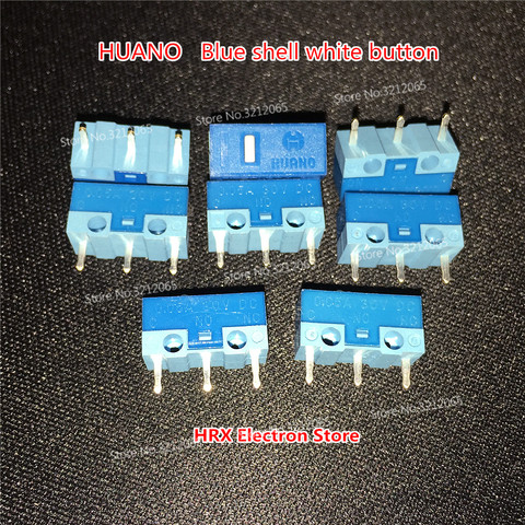 HUANO – Micro-interrupteur de souris à points blancs, coque bleue, durée de vie de 20 millions, 10 pièces/lot ► Photo 1/3
