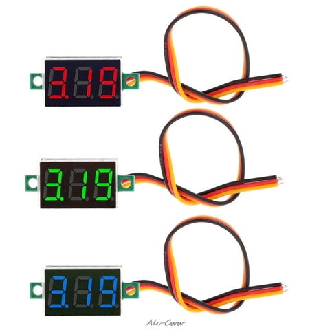 Mini voltmètre à affichage numérique LED rouge, 0.36 pouces, 0-100v, 3 bits, testeur de tension ► Photo 1/6