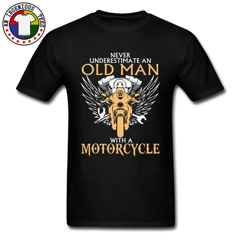 Grand-père T-Shirt Vintage de motard, pour homme, jamais sous-estimé, avec une moto, grande taille ► Photo 1/6