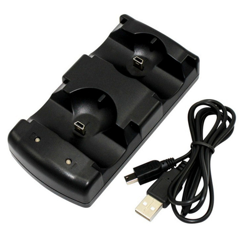 Compatible pour contrôleur PS3 et déplacer double chargeur USB double charge alimenté Dock Gamepad chargeur Dock Station de montage puissance sup ► Photo 1/5