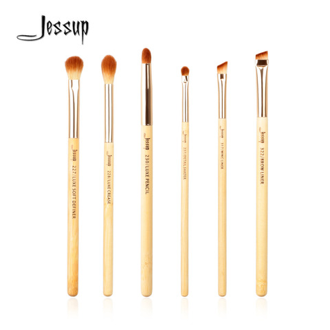 Ensemble de pinceaux de maquillage professionnels en bambou de marque Jessup, 6 pièces, kit d'outils de pinceaux de maquillage pour les yeux ► Photo 1/1