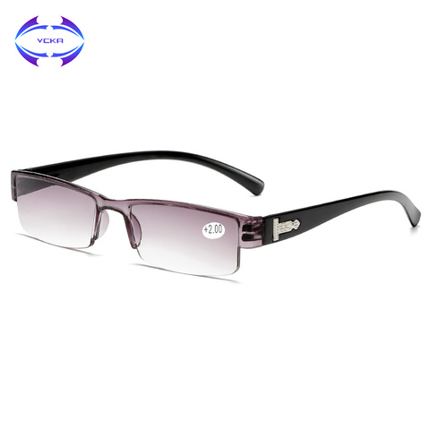 VCKA – lunettes de lecture carrées TR90 pour hommes et femmes, sans monture, ultra-légères, 2.0 2.5 3.0 3.5 4.0 ► Photo 1/6