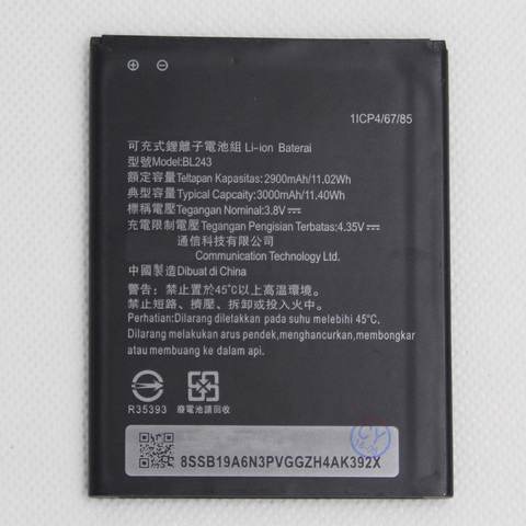 2900mAh/3000mAh BL243 Batterie pour Lenovo K3 Note K50-T5 K50-T3S A7000 A5500 A5860 A5600 A7600 Batterie De Remplacement ► Photo 1/1