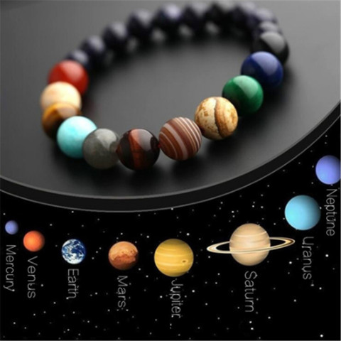 Bracelet en perles de 8 planètes pour hommes et femmes, en pierre naturelle, univers, Yoga, Chakra solaire, bijoux cadeaux, livraison directe, 2022 ► Photo 1/6