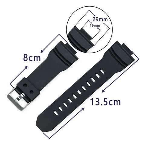 Bracelet de montre pour Casio GA-150/200/201/300/310/GLX Sport Bracelet de montre noir souple Silicone caoutchouc broche boucle sangle pour Bracelet homme ► Photo 1/5