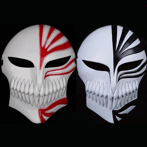 1 pc Plastique Mort Ichigo Kurosaki Javel Masque De Danse De Noël De Fête De Mascarade Cosplay Halloween Intégral Noir Rouge Masque Frais ► Photo 1/6