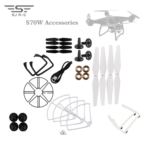 SJRC S70W pièces de réparation améliorées hélices lames moteur d'atterrissage roulement remplacement pour hélicoptère RC Drone quadrirotor ► Photo 1/6