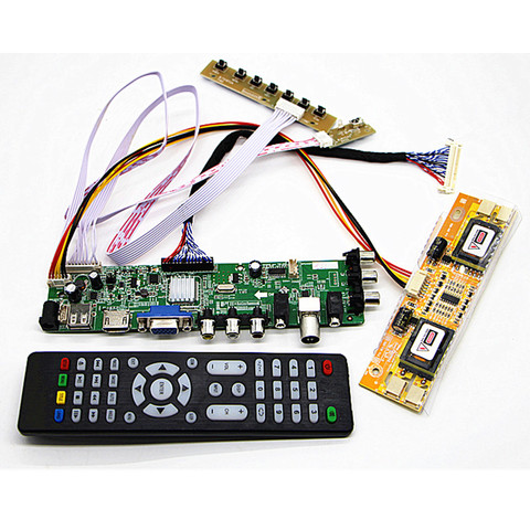 Kit de pilote de carte contrôleur de télévision numérique LCD, DVB-T2/DVB-T/DVB-C, 17 