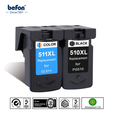 Befon Compatible Cartouche D'encre De Remplacement pour Canon PG-510 CL-511 PG510 CL511 PG 510 CL 511 pour Pixma MP240 250 MP260 270 280 ► Photo 1/1