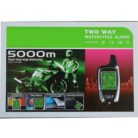 Alarme antivol bidirectionnel de moto | 5000m, haute qualité, alarme de moto avec 2 émetteurs LCD, alarme de démarrage de moteur à distance ► Photo 1/6