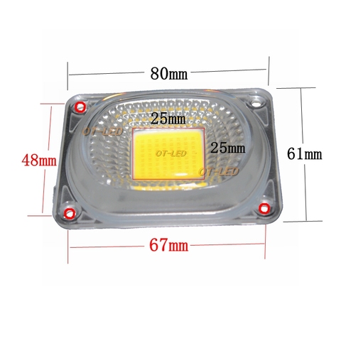 2 ensembles de LED réflecteurs d'objectif pour lampes COB, y compris objectif de PC + réflecteur + couvercle de lampe annulaire en Silicone, 20w, 30w, 50w, LED, bricolage ► Photo 1/6