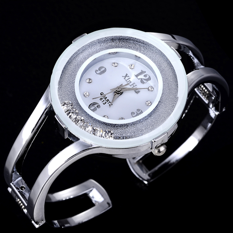 Bracelet en acier entièrement en acier pour femmes, montre de luxe pour femmes, strass, Fashion ► Photo 1/6