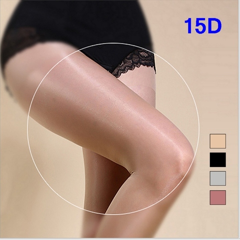 15D femmes Sexy huile brillant collants Sexy Satin Bas tuyau Bas Resille Fitness Leggings Lingerie collants femmes ► Photo 1/6