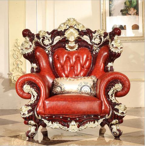 Haute qualité Européenne antique salon canapé meubles en cuir véritable ensemble FS506 p10081 ► Photo 1/3
