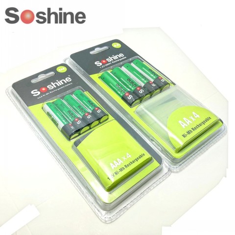 4 pcs/paquet Soshine AA 2700 mAh 1.2 V Ni-MH + 4 pcs/paquet batterie Rechargeable Soshine AAA 1100 mAh 1.2 V Ni-MH ► Photo 1/1