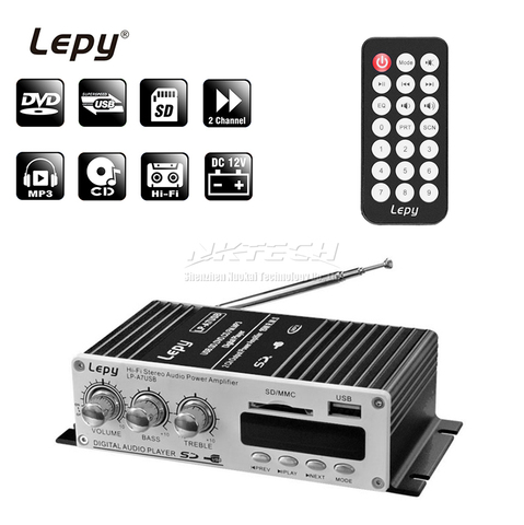 LP-A7 USB Lepy lecteur numérique Bluetooth 4.2 Version voiture puissance Hi-Fi stéréo amplificateur Audio 2CH 20W RMS maison ampli SD CD DVD MP3 FM ► Photo 1/6