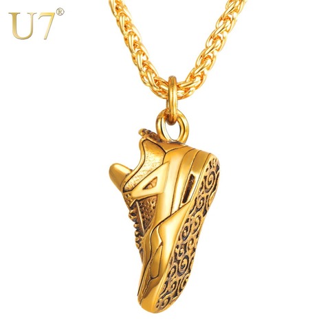 U7 – collier avec pendentif en acier inoxydable pour homme, chaussures de sport, style Punk, chaîne en métal, ras du cou, bijoux cadeaux, P1186 ► Photo 1/6