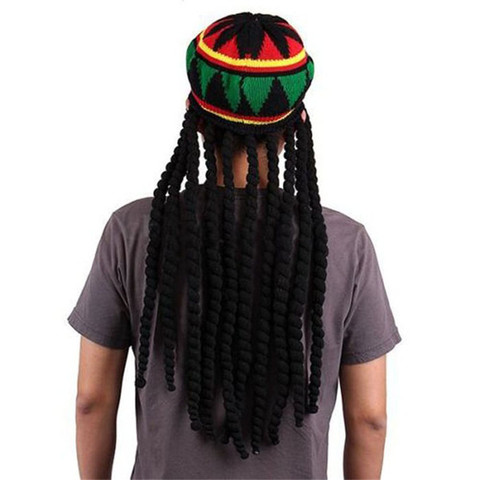 Chapeau Jamican Rasta pour hommes et femmes, perruque Bob hardlocks, pour les caraïbes, accessoire pour robe fantaisie, bonnet tricoté unisexe ► Photo 1/6