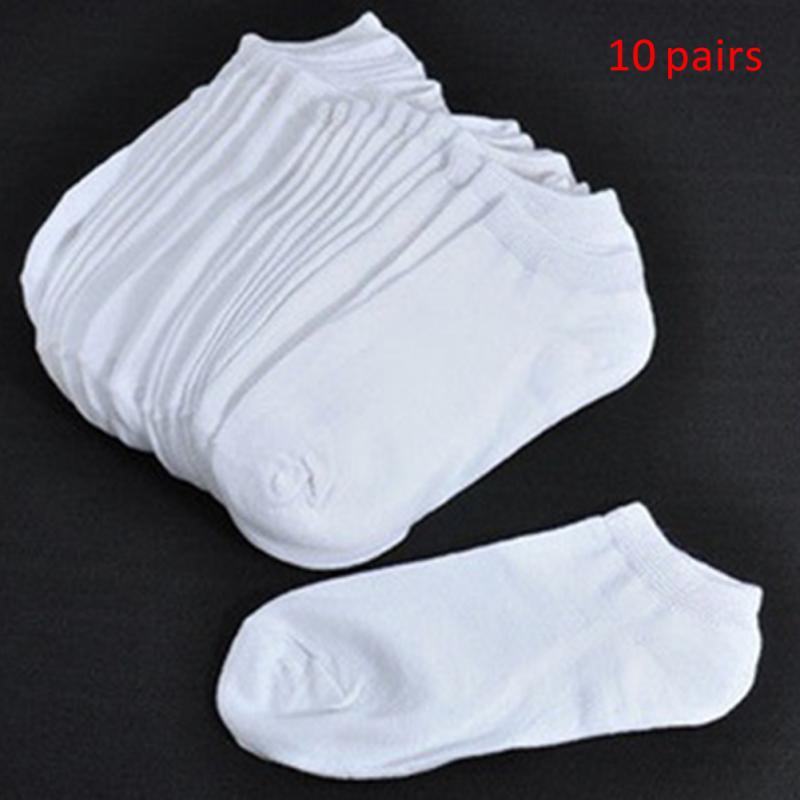 10 paires femme chaussettes courtes unisexe uni noir/blanc/gris bas coupe cheville chaussette unisexe confortable fille Simple coton chaussettes femme ► Photo 1/6