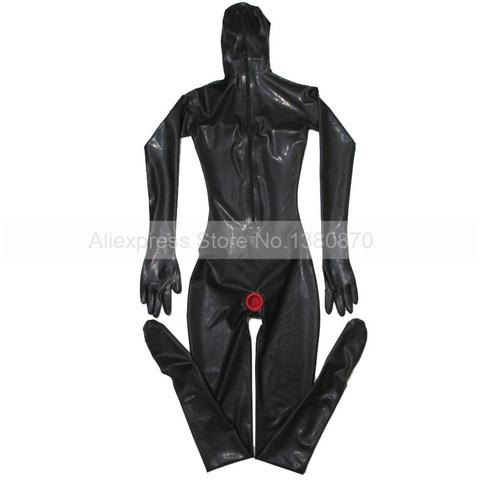 Combinaison pour femme en Latex noir Sexy avec préservatifs, couverture complète, poitrine 3D, collection S-LC194 ► Photo 1/1
