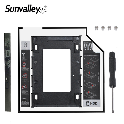 Sunvallée – boîtier pour disque dur externe SSD SATA 2.5, 12.7mm, caddie/adaptateur pour 2 to, boîtier Optibay pour CD DVD ROM ► Photo 1/6