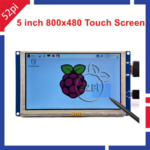 Écran tactile LCD TFT HDMI, 52Pi, pilote gratuit, 5 pouces, 800x480, pour Raspberry Pi 4 B / 2B / 3B / 3B Plus (3B +) / PC Windows ► Photo 1/6