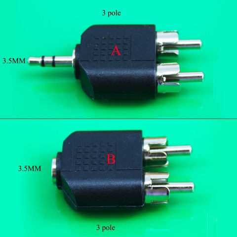 Adaptateur Jack Audio stéréo plaqué nickel femelle vers 2 RCA mâle, prise Audio stéréo de 3.5mm, adaptateur pour haut-parleur, amplificateur de puissance, 1 pièce ► Photo 1/1