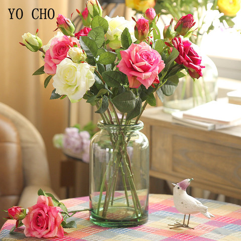 YO CHO – Roses artificielles en Latex, pivoine, fausses feuilles, fleurs en soie, pour un Bouquet de mariage, pour décorer la maison, pour noël, bon marché ► Photo 1/6