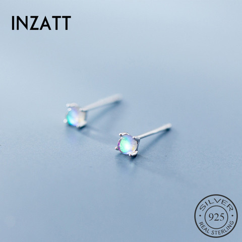 INZATT – boucles d'oreilles classiques pour femmes, bijoux fins en verre dégradé en argent Sterling 925 véritable, minimaliste, cadeau d'anniversaire ► Photo 1/6