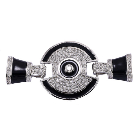 Fournitures pour bijoux pendentifs en émail noir pendentifs pour Bracelets et colliers Vintage Zircon Micro Pave amulettes flottantes en gros ► Photo 1/6