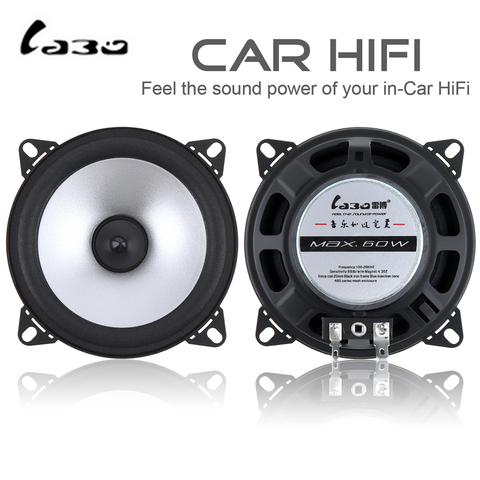 2 pièces LaBo 4 pouces 60 W 2 voies voiture Coaxial Hifi haut-parleur véhicule porte Auto Audio musique stéréo gamme complète fréquence haut-parleur ► Photo 1/6