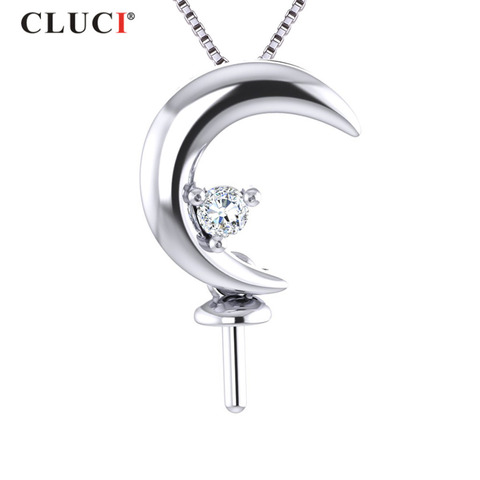 CLUCI – pendentif en argent Sterling 925 en forme de lune, joli cadeau romantique pour meilleur ami, perle, bijoux SP303SB ► Photo 1/6