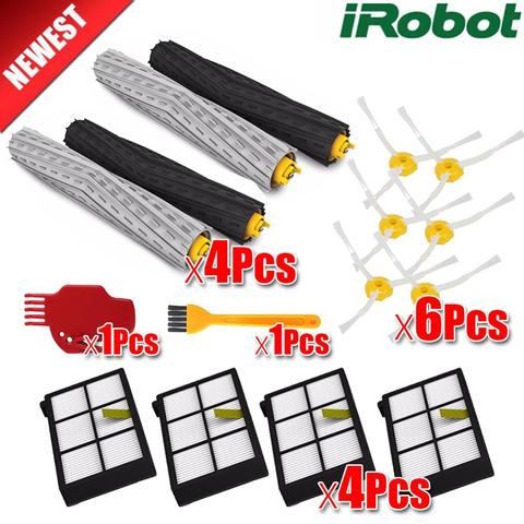 3 set brosse + 1 pcs kit de bande de bosse en plastique pour iRobot Roomba 800 900 série 870 880 980 pièces de robot aspirateur sans filtre hepa ► Photo 1/6