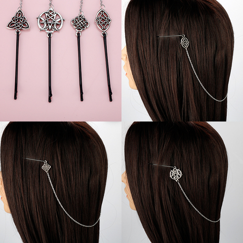 Dongsheng Nouveau Viking Noeuds Épingle À Cheveux Celtics Noeud Cheveux Accessoires Scandinaves Épingle À Cheveux Viking Pince À Cheveux pour Les Femmes à Poil Long Decorat-15 ► Photo 1/6