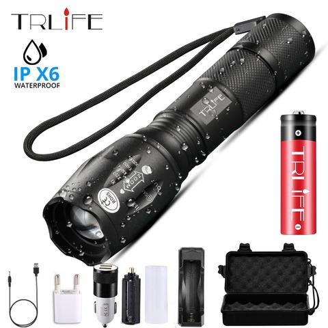 Lampe torche la plus puissante T6/L2/V6, lampe de Camping, 5 Modes de commutateurs, étanche, zoom, lumière de vélo, batterie lampe de poche Led, 18650 ► Photo 1/6