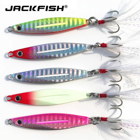 Appât de pêche en métal JACKFISH 10g/17g/21g fileurs de plomb cuillère Jig appât dur Wobbler leurres d'eau salée ► Photo 1/6