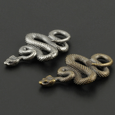 Porte-clés en laiton serpent blanc Boa, petits accessoires d'extérieur, bricolage, suspension de voiture ► Photo 1/6