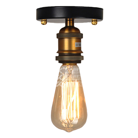 Plafonnier rétro industriel en métal et cuivre, ampoule Edison, luminaire au style campagnard, ampoules Edison, E27, LED ► Photo 1/6