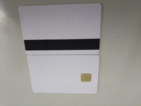 Carte de Contact intelligente en PVC blanc, puce intelligente IC vierge avec bande magnétique 2750 OE Hi-Co, lot de 10 pièces ► Photo 1/3