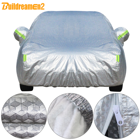 Buildremen2 – housse de voiture épaisse, 3 couches de papier d'aluminium, de Polyester et de coton, imperméable, résistant au soleil, à la pluie et à la grêle ► Photo 1/6