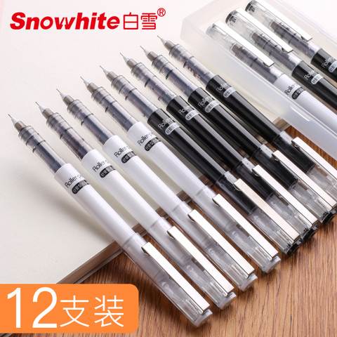 SNOWHITE X88 couleur nue stylo à bille pleine aiguille Type séchage rapide noir 0.5mm 0.38mm mignon stationnaire Gel stylo ensemble ► Photo 1/5