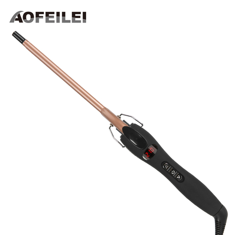 Aofeilei professionnel 9mm fer à friser vague de cheveux poire fleur cône en céramique curling baguette rouleau Salon de beauté bigoudis ► Photo 1/6