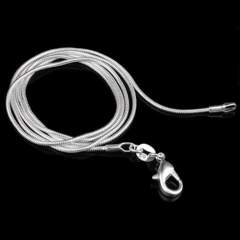 Meilleure vente 1mm serpent os chaîne argent couleur collier pour femmes hommes déclaration bijoux Chokers mode collier ► Photo 1/6